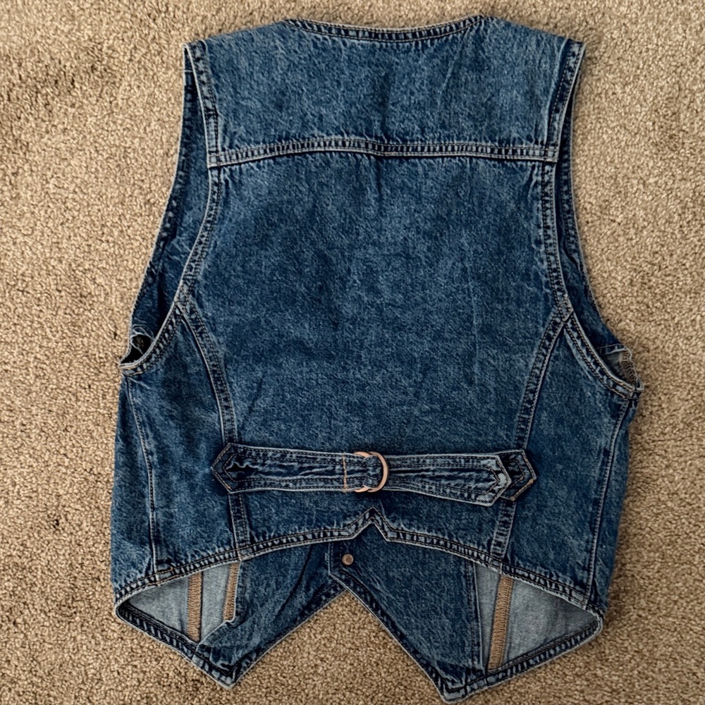 NWTS American Eagle Outfitters Dark Blue Denim Vest - Picture 4 of 4